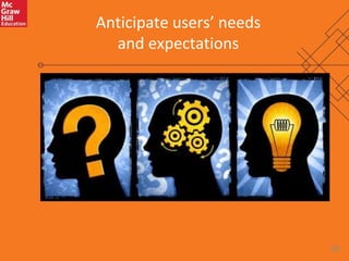 26 
Anticipate users’ needs 
and expectations 
 