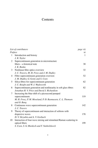 Supercontinuum Generation In Optical Fibers Dudley Jm Taylor Jr Eds | PDF