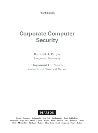Corporate Computer Security 4th Edition Randall J. Boyle | PDF
