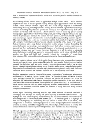 Feminist Perspectives and Social Change. | PDF
