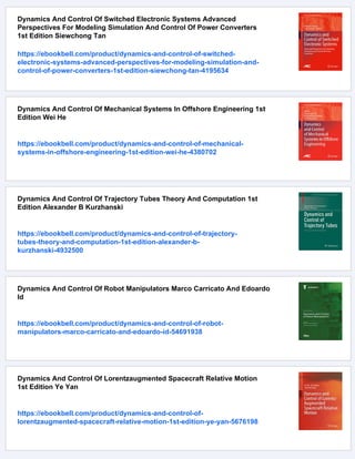 Dynamics And Control Of Hybrid Mechanical Systems Leonov G Et Al Eds | PDF