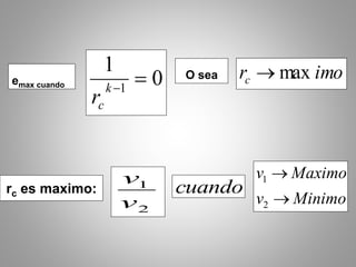 rc es maximo:
emax cuando 0
1
1
k
cr
O sea imorc max
2
1
v
v
cuando
Minimov
Maximov


2
1
 