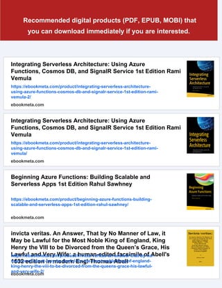 Serverless Computing Using Azure Functions 1st Edition Varun Kumar ...