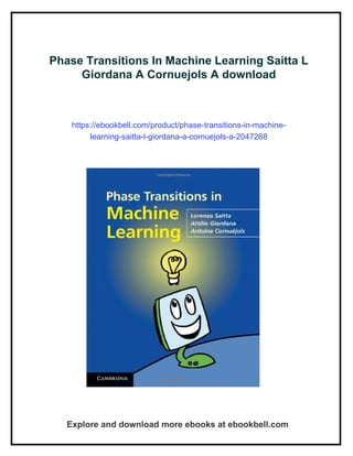 Phase Transitions In Machine Learning Saitta L Giordana A Cornuejols A ...