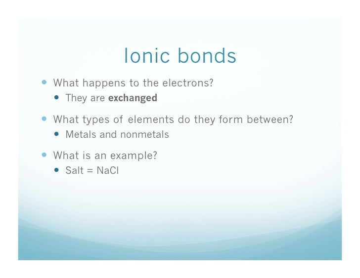 Chemical bonds ionic bonds worksheet