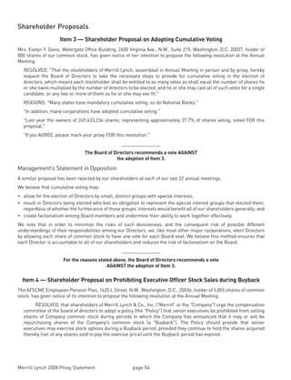 Merrill lynch 2008 Proxy Statement