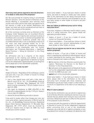 Merrill lynch 2008 Proxy Statement