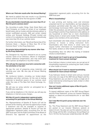 Merrill lynch 2008 Proxy Statement