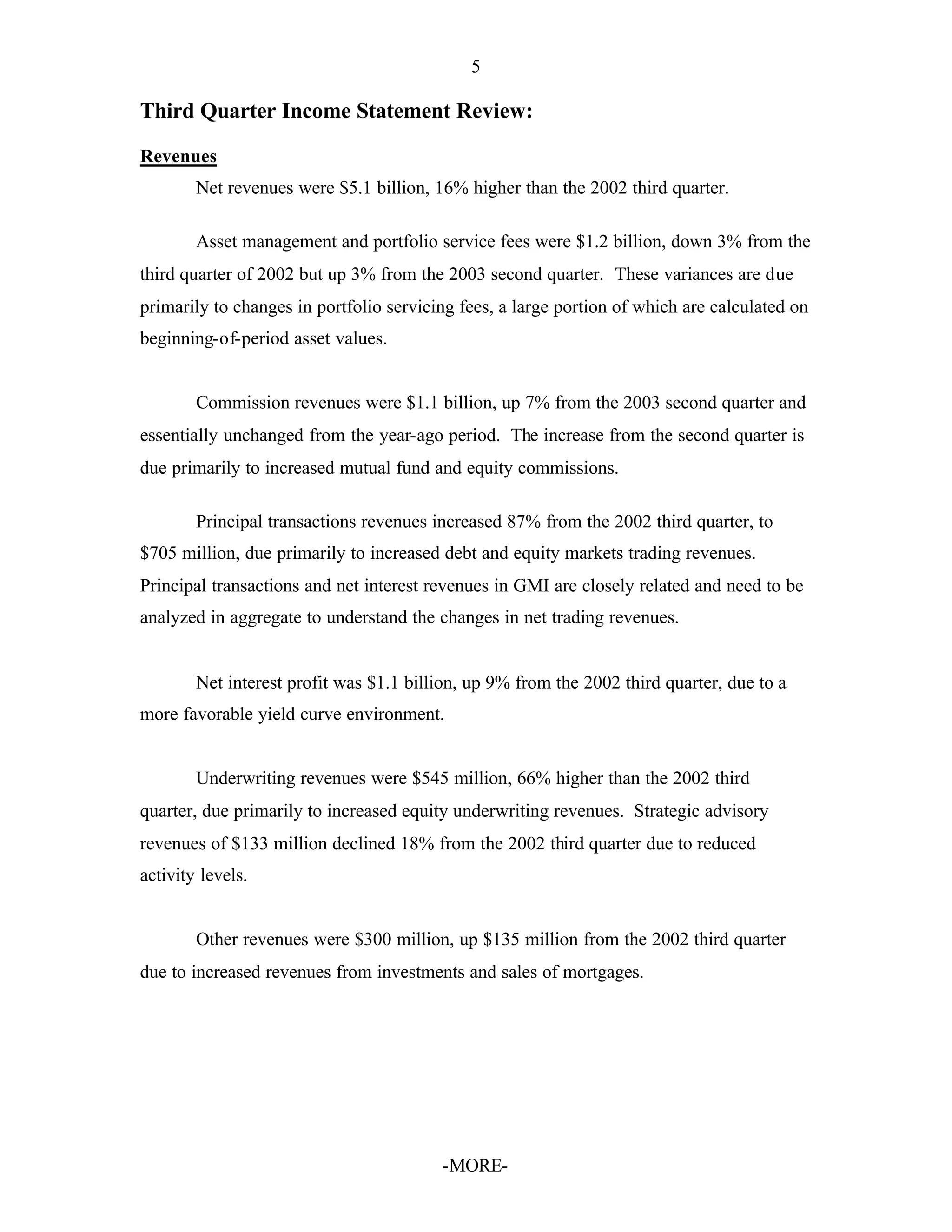 Merrill lynchHistorical Earnings Announcements 2003 3rd