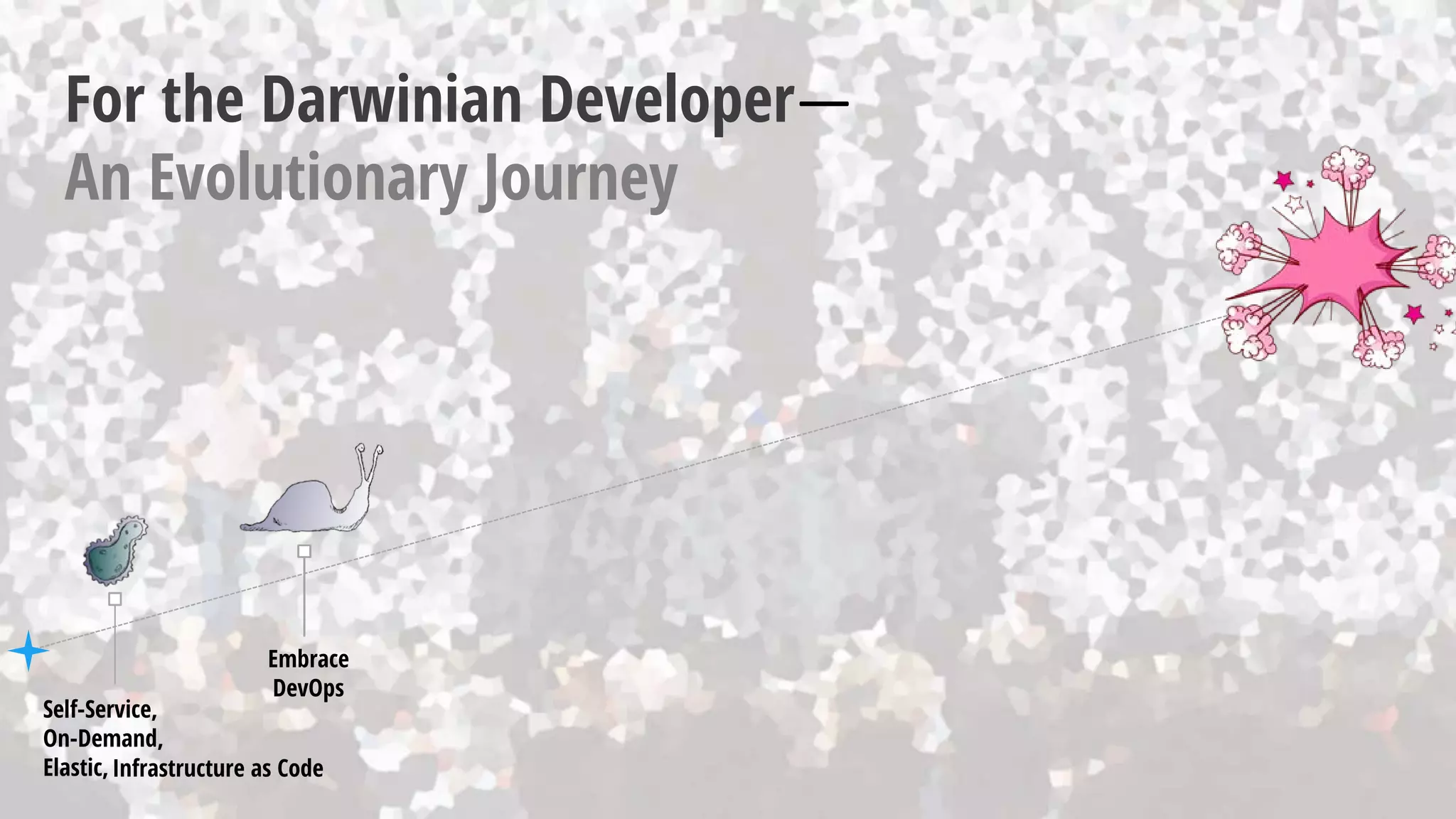 Embrace
DevOps
For the Darwinian Developer—
An Evolutionary Journey
Self-Service,
On-Demand,
Elastic,Infrastructure as Code
 