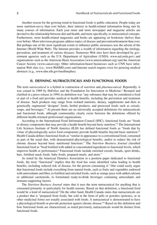 Handbook Of Nutraceuticals And Functional Foods 2ed Wildman R Ed | PDF
