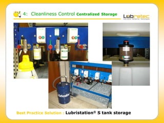 4: Cleanliness Control Centralized Storage
Best Practice Solution : Lubristation® S tank storage
 