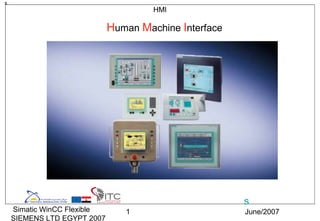 June/2007Simatic WinCC Flexible
SIEMENS LTD EGYPT 2007
1
s
HMI
Human Machine Interface
s
 