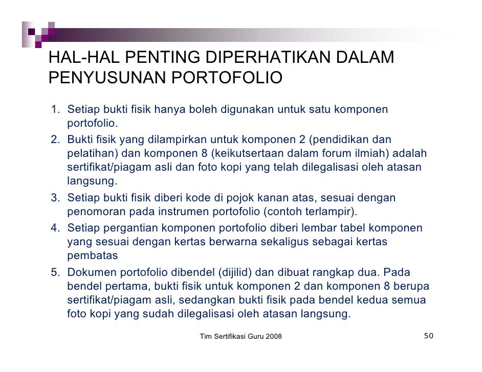 Rubrik Penilaian Portofolio 2008