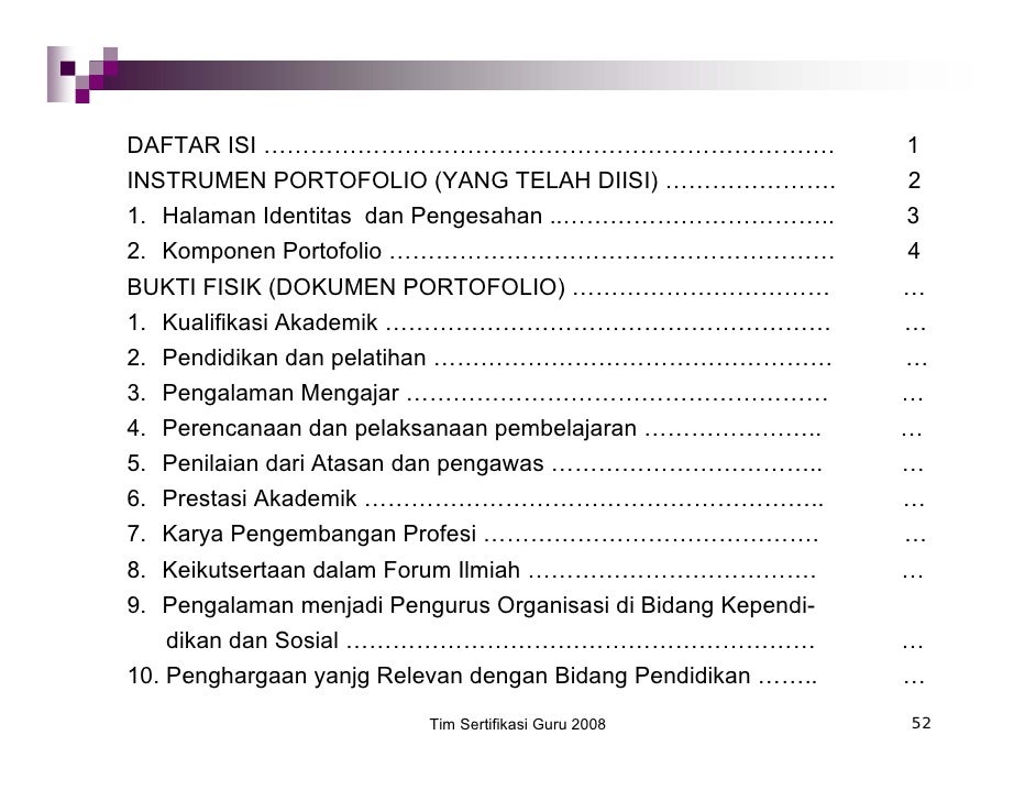 Rubrik Penilaian Portofolio 2008