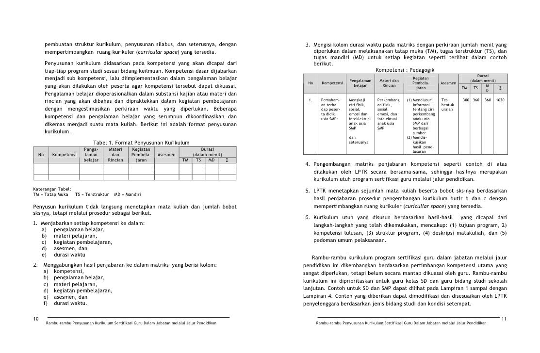 Rambu-Rambu Penyusunan Kurikulum