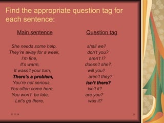 question tag for beginners . In easy way and simple illustrations | PPT