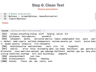 Remove punctuations
Step 6: Clean Text
Output
 