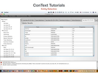 Entity Detection
ConText Tutorials
 