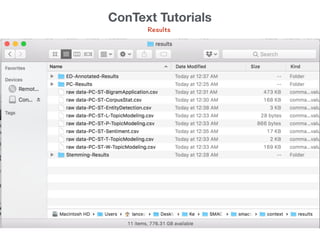 Results
ConText Tutorials
 
