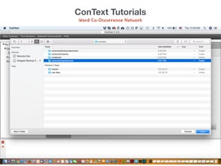 Word Co-Occurrence Network
ConText Tutorials
 