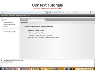 Word Co-Occurrence Network
ConText Tutorials
 