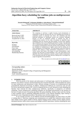 Algorithm fuzzy scheduling for realtime jobs on multiprocessor systems ...