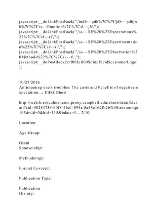 10272016 Anticipating ones troubles The costs and benefits.docx