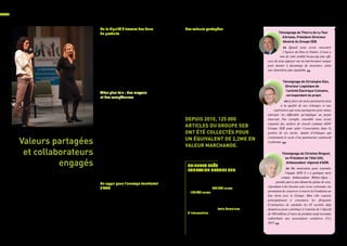 L’Agence du Don en Nature et le Groupe SEB

                                               De la dignité à travers des dons           Des valeurs partagées
                                               de produits                                En quatre ans, l’implication de la direction
                                               Tous les ans, la Fondation Groupe          et des collaborateurs n’a jamais failli en
                                               SEB réserve plus de la moitié de son       termes d’enthousiasme et de répondant.
                                               budget de dons en nature à ADN. Sont       Si l’engagement du groupe est aussi fort et
                                               donnés des articles de cuisine et du       multi-facettes, c’est qu’il retrouve dans la
                                               petit électroménager. Ils permettent       philosophie d’ADN ses valeurs clés comme
                                               d’améliorer le confort de vie des per-     le respect de la personne, la volonté d’en-
                                               sonnes qui en bénéficient, comme par       treprendre, le professionnalisme et l’inno-
                                               exemple une famille qui entre dans un      vation.
                                               logement sans moyens financiers. Les
                                               produits apportent aussi une dimen-        Pour conclure, les liens tissés avec les
                                               sion plaisir, trop souvent oubliée.        collaborateurs ont permis une alchimie
                                                                                          unique qui fait du partenariat Groupe
                                               Aller plus loin : des moyens               SEB – ADN un projet social mobilisateur,
                                               et des compétences                         innovant et pérenne.
                                               L’innovation du partenariat avec ADN
                                               est de lier la Fondation et les métiers
                                               du Groupe SEB sur des enjeux écono-
                                               miques, sociaux et environnementaux
                                               à travers trois formes de mécénat :        Depuis 2010, 125 000
                                               produit, financier et compétences.         articles du Groupe SEB
                                               Le soutien financier permet à ADN de
                                               multiplier ses capacités logistiques       ont été collectés pour

       Valeurs partagées                                                                  un équivalent de 2,2M€ en
                                               face à la croissance des flux. Sur le
                                               volet compétences, la direction supply
                                               chain accompagne dans une forme de         valeur marchande.
        et collaborateurs                      tutorat bienveillant l’équipe logistique
                                               d’ADN. Des dirigeants du groupe ont

                 engagés                       aussi ouvert leur réseau pour favori-
                                               ser l’essaimage territorial d’ADN, et       Chiffres cléS
                                               contribuent à la dynamique de l’asso-       Fondation groupe seb
                                               ciation.                                    Création : printemps 2007
              Le Groupe SEB est pour ADN                                                   Vocation : la lutte contre l’exclusion,
          un mécène en or, fidèle et investi   Un appui pour l’ancrage territorial         “Le mieux-vivre pour tous”
                                               d’ADN                                       Budget annuel : 500 000 euros en numéraire
      depuis le lancement de l’association.    L’implantation du Groupe SEB en             + 100 000 euros de dons produits
                                               Rhône-Alpes a permis à ADN d’accé-          Différents modes d’action : soutien financier,
      Le groupe est présent à trois niveaux                                                dons de produits, bénévolat.
                                               lérer son développement sur la région :
      essentiels : dons de produits, soutien   le groupe joue un rôle de prescripteur      Les actions de lutte contre l’exclusion
                                                                                           sont engagées dans trois domaines
       financier, mécénat de compétences.      auprès du réseau associatif local, de
                                                                                           d’intervention :
                                               relais d’information auprès d’indus-        • l’aide à l’insertion professionnelle
                                                                                             
             Avec ce supplément d’âme qui      triels et de mobilisation de bénévoles.     • l’aide à l’insertion sociale par l’amélioration
                                                                                             
                                               Une action similaire est menée en
           change tout : la qualité humaine    Bourgogne en appui avec le site de
                                                                                             des conditions de vie dans l’habitat
                                                                                           • l’aide à l’insertion sociale par l’éducation et
                                                                                             
                       de son engagement.      Selongey.                                     la formation.

10                                                                                                                                             11
 