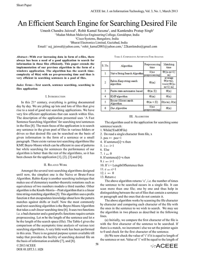 An Efficient Search Engine for Searching Desired File | PDF
