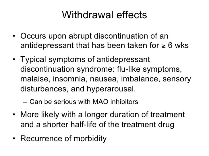 antidepressant discontinuation withdrawal