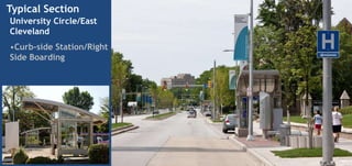 Typical Section
University Circle/East
Cleveland
•Curb-side Station/Right
Side Boarding
 