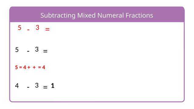 MATH : ADDING AND SUBTRACTING MIXED NUMERAL | PPT