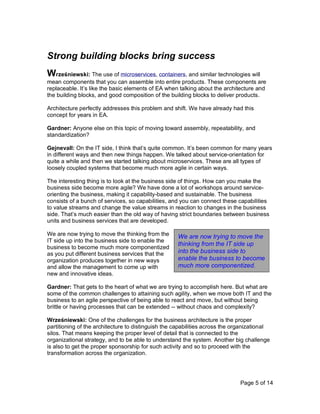 Page 5 of 14
Strong building blocks bring success
Wrześniewski: The use of microservices, containers, and similar technolo...