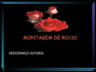 DESCONHEÇO AUTORIA. MONTAGEM DE RO/SC 