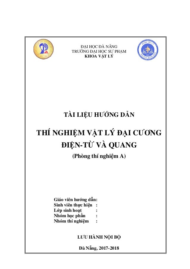Tai Liệu Hướng Dẫn Thi Nghiệm Vật Ly đại Cương điện Từ Va Quang Tai Liệu Hướng Dẫn Thi Nghiệm Vật Ly đại Cương điện Từ Va Quang