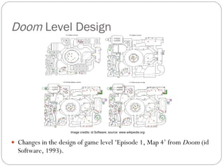 Doom  Level Design Changes in the design of game level ‘Episode 1, Map 4’ from  Doom  (id Software, 1993). Image credits: id Software; source:  www.wikipedia.org . 