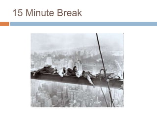 15 Minute Break
 