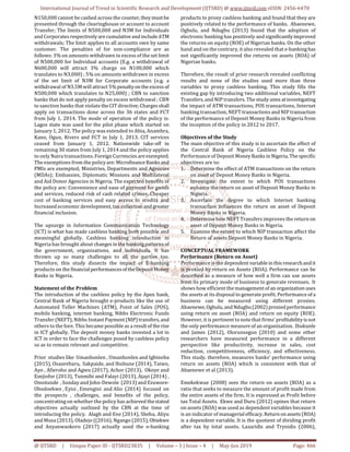 Cashless Policy and Financial Performance of Deposit Money Banks in ...