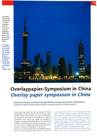 Overlaypapier-Symposium in China.