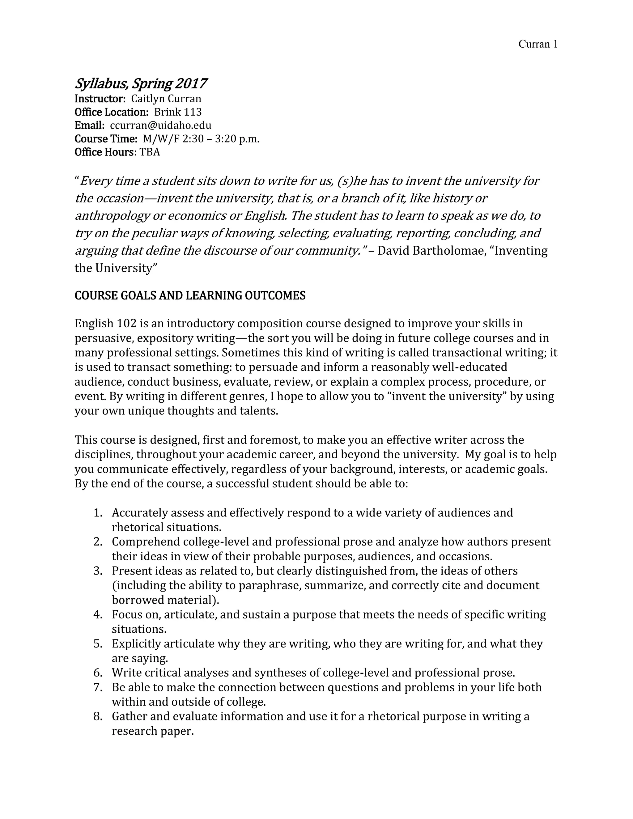 102 Syllabus Spring 2017 Pdf 102 Syllabus Spring 2017 Pdf