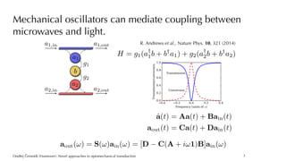 Ondrej Cernotík (Hannover): Novel approaches to optomechanical transductionˇˇ
Mechanical oscillators can mediate coupling ...