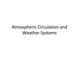 Atmospheric Circulation and
Weather Systems

 