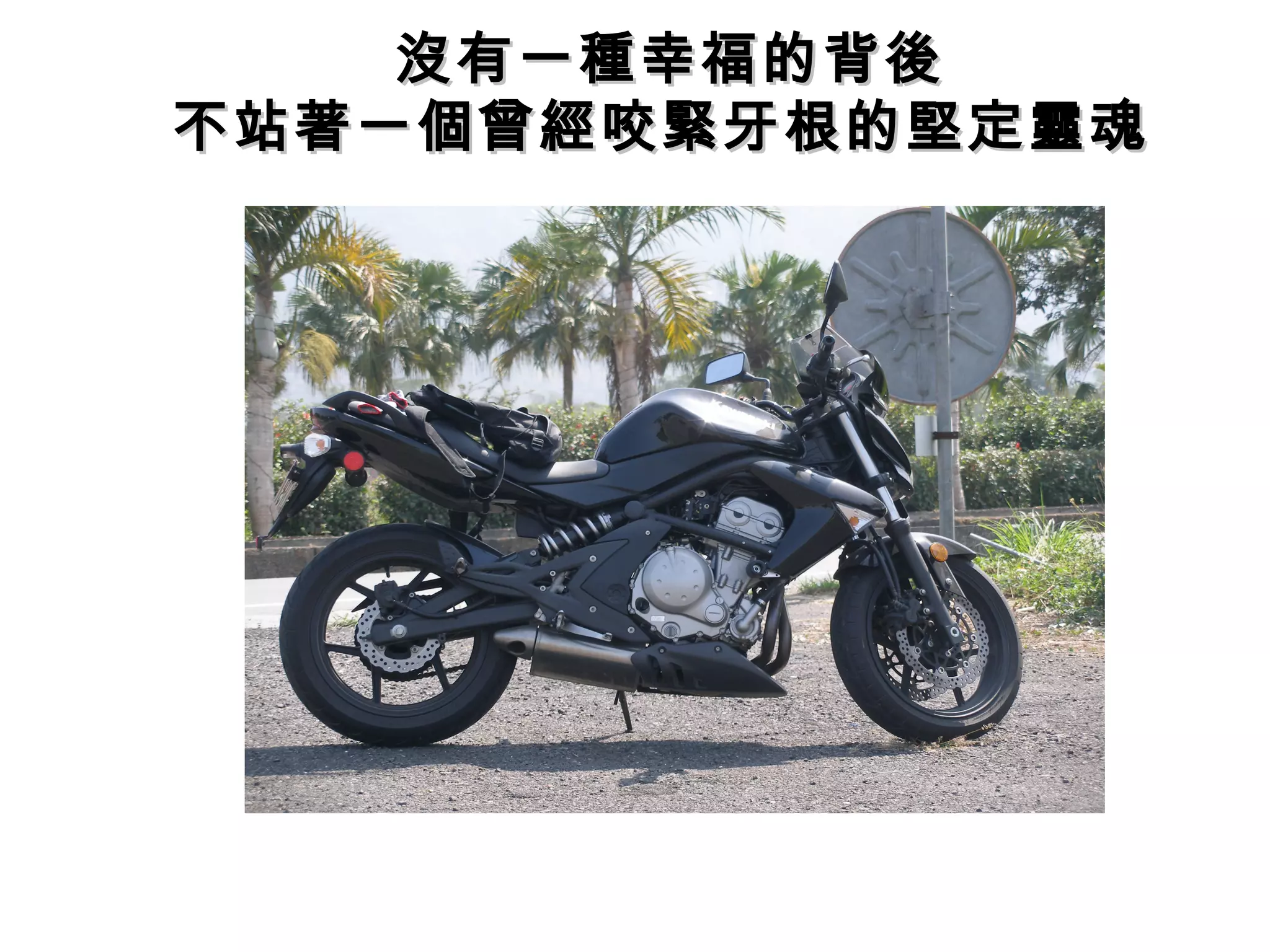 沒有一種幸福的背後沒有一種幸福的背後
不站著一個曾經咬緊牙根的堅定靈魂不站著一個曾經咬緊牙根的堅定靈魂
 