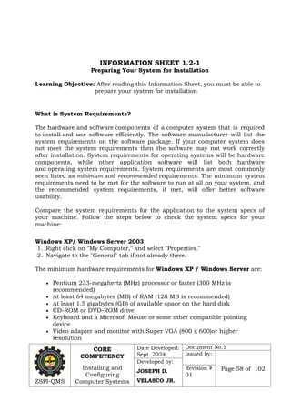 Css Competencies Based Learning Module CSS MODULE Competency Based Learning Materials | PDF
