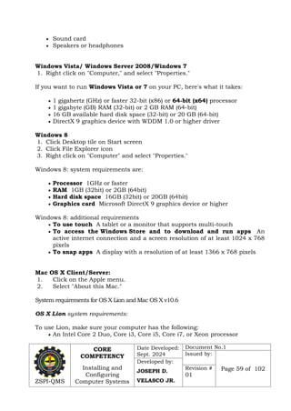 CSS MODULE Competency Based Learning Materials | PDF