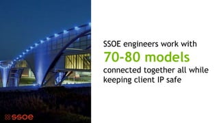 12
SSOE engineers work with
70-80 models
connected together all while
keeping client IP safe
 