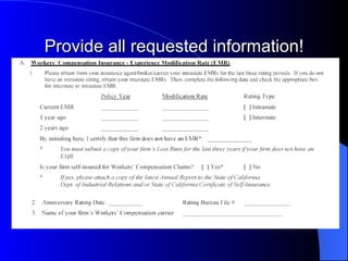 Provide all requested information! 