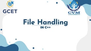 File Handling in c++ | PPTX
