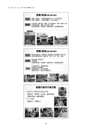 My home my hope 社區居住與獨立生活 
47 
 
 
 
 
 